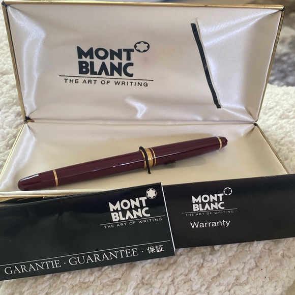 Mont Blanc Burgundy and Gold Pen - Picture 3 of 14